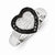 Sterling Silver Black & White Diamond Heart Ring