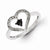 Sterling Silver Black and White Diamond Heart Ring