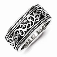 Sterling Silver Antiqued Wedding Band