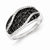 Sterling Silver Black & White Diamond Ring