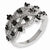 Sterling Silver Black & White Diamond Ring