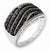 Sterling Silver Black & White Diamond Ring