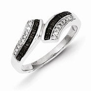 Sterling Silver Black & White Diamond Ring