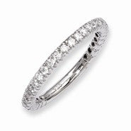 Sterling Silver w/Rhodium Plated with CZ Ring