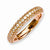 Sterling Silver Pave Rose Gold-plated 61 Stone CZ Ring