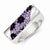 Sterling Silver Stellux Crystal Purple Animal Print Ring