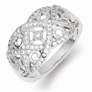 Sterling Silver Micro Pave with Intricate Designs Ring