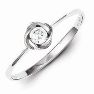 Sterling Silver w/Rhodium Plated CZ Ring