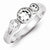 Sterling Silver w/Rhodium Plated CZ 3 Stone Ring