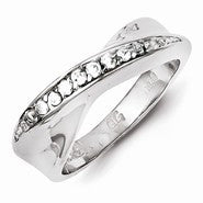 Sterling Silver w/Rhodium Plated CZ Ring