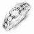 Sterling Silver w/Rhodium Plated CZ Ring