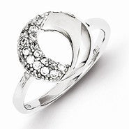 Sterling Silver w/Rhodium Plated CZ Ring