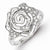 Sterling Silver w/Rhodium Plated CZ Rose Ring