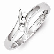 Sterling Silver w/Rhodium Plated CZ Ring