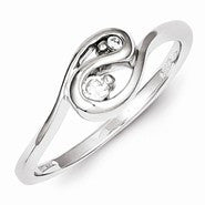 Sterling Silver w/Rhodium Plated CZ Ring