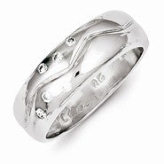 Sterling Silver w/Rhodium Plated CZ Ring