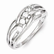 Sterling Silver w/Rhodium Plated CZ Ring