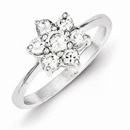 Sterling Silver CZ Flower Ring