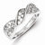 Sterling Silver w/Rhodium Plated CZ Twisted Ring