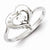 Sterling Silver w/Rhodium Plated CZ Heart Ring