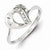 Sterling Silver w/Rhodium Plated CZ Heart Ring