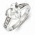 Sterling Silver w/Rhodium Plated CZ Heart Ring