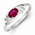 Sterling Silver Red Oval CZ Ring