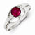 Sterling Silver Red Round CZ Ring