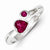 Sterling Silver Red CZ Heart Ring