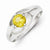 Sterling Silver Yellow Round CZ Ring