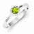 Sterling Silver Lime Green Round Bezel CZ Ring