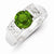 Sterling Silver Lime Green Round with Pave Sides CZ Ring