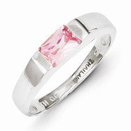 Sterling Silver Pink CZ Ring