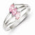 Sterling Silver Pink 3-stone Marquise CZ Ring