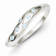 Sterling Silver Light Blue CZ Ring