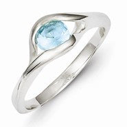 Sterling Silver Blue Glass Ring