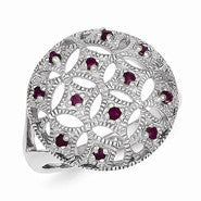 Sterling Silver Ruby Circle Ring