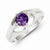 Sterling Silver Purple Round CZ Ring