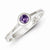 Sterling Silver Purple Round Bezel CZ Ring