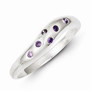 Sterling Silver Purple CZ Ring