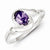 Sterling Silver Purple Oval CZ Ring