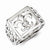 Sterling Silver w/Rhodium Plated CZ Fleur de lis Ring