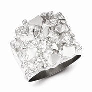 Sterling Silver Men's Nugget Ring