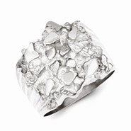 Sterling Silver Men's Nugget Ring