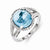 Sterling Silver Blue Topaz and Diamond Ring