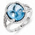 Sterling Silver Blue Topaz and Diamond Ring