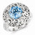 Sterling Silver Blue Topaz and Diamond Ring