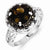 Sterling Silver Smokey Quartz and Black Diamond Ring