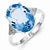 Sterling Silver w/Rhodium Plated Diamond & Light Swiss Blue Topaz Ring