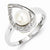 Sterling Silver w/Rhodium Plated Diamond and FW Cultured Pearl Ring